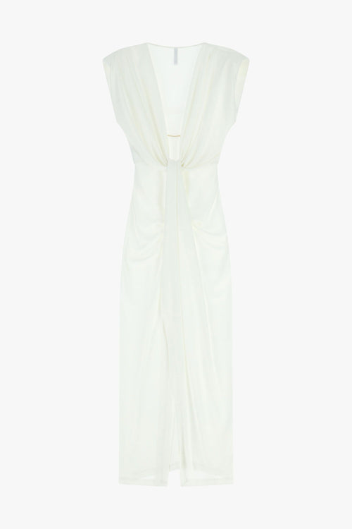 Imperial Abito Donna Panna | Lungo Drappeggiato Scollo V PE26