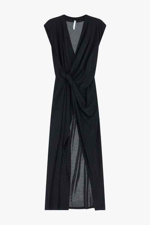 Imperial Abito Donna Nero | Drappeggio e Scollatura V PE26