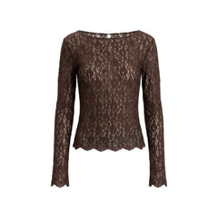 VICOLO Donna Maglia In Pizzo Moro-PE26