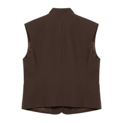 TENSIONE IN gilet moro con bottone 26D4805MOR-PE26