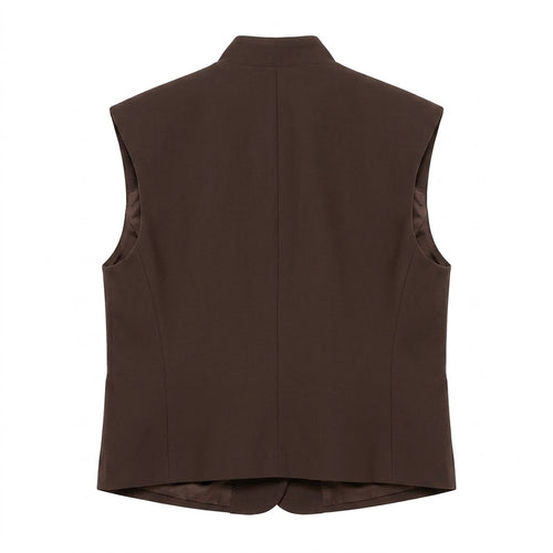 TENSIONE IN gilet moro con bottone 26D4805MOR-PE26