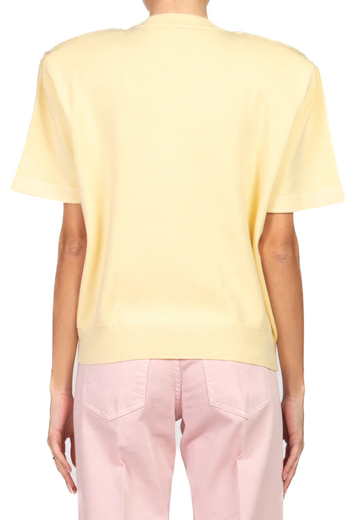 T-shirt Vicolo Donna in Maglia Leggera- Colore Giallo Canarino- Nuova Collezione PE 26