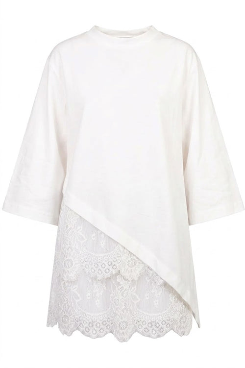HAVE ONE Donna T-shirt Con Pizzo Burro-PE26