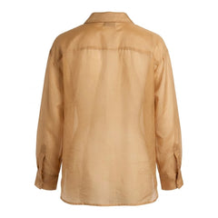 TENSIONE IN camicia tabacco con tasca paillette S26CG26TAB-PE26