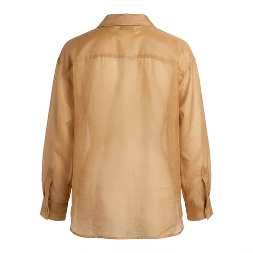 TENSIONE IN camicia tabacco con tasca paillette S26CG26TAB-PE26