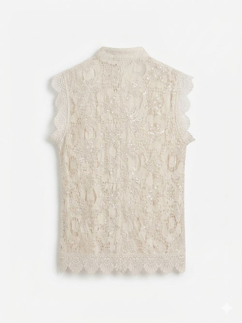 MOtel camicia smanicata con strass Burro Donna – PE26