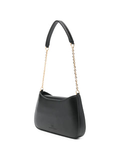 Elisabetta Franchi Borsa piccola ecopelle nero con catenina e logo in metallo oro/nero PE26
