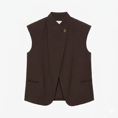 TENSIONE IN gilet moro con bottone 26D4805MOR-PE26