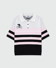 MSGM Uomo Maglia Multicolor A Strisce Nera-PE26