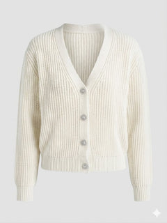 HAVE ONE Donna Cardigan A Quattro Bottoni Burro-PE26