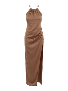 SILENCE LTD Donna Abito Lungo Coffe-PE26