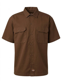 DICKIES Uomo Camicia Marrone-PE26