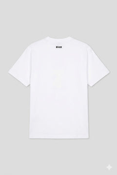 MSGM Uomo T-shirt Con Logo Bianca-PE26