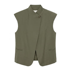 TENSIONE IN gilet army con bottone 26D4805ARMY-PE26