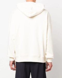 FELPA BIANCO CON CAPPUCCIO E LOGO MSGM