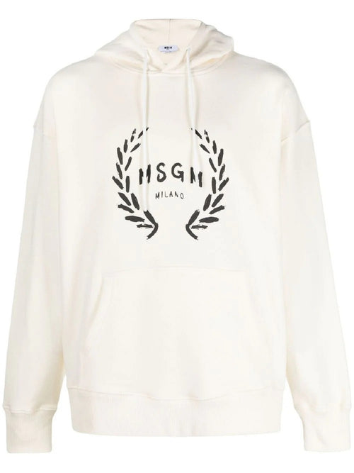 FELPA CREMA CON LOGO FANTASIA MSGM