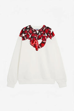 COUNTY OF MILAN FELPA GIROCOLLO CON STAMPA SERPENTI