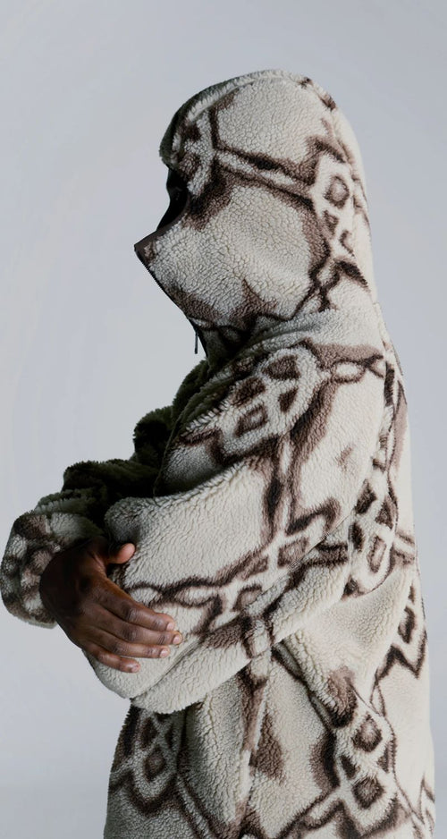 DAILY PAPER OFF WHITE BURNED SHIELD SHERPA JACKED