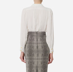 ELISABETTA FRANCHI CAMICIA IN GEORGETTE CON DETTAGLIO
