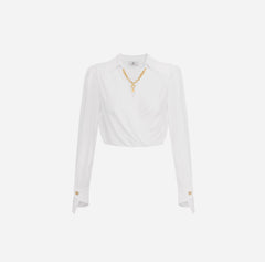 ELISABETTA FRANCHI CAMICIA CROP CON INCROCIO
