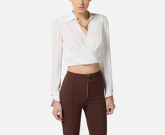 ELISABETTA FRANCHI CAMICIA CROP CON INCROCIO