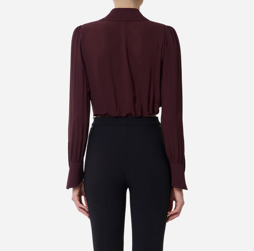ELISABETTA FRANCHI CAMICIA CROP CON INCROCIO