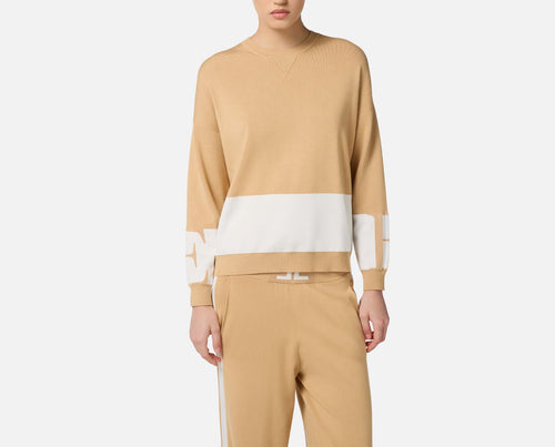 ELISABETTA FRANCHI MAGLIA IN VISCOSA CON BANDE