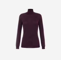 ELISABETTA FRANCHI MAGLIA DOLCEVITA IN LANA CON PATTERN