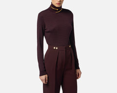 ELISABETTA FRANCHI MAGLIA DOLCEVITA IN LANA CON PATTERN