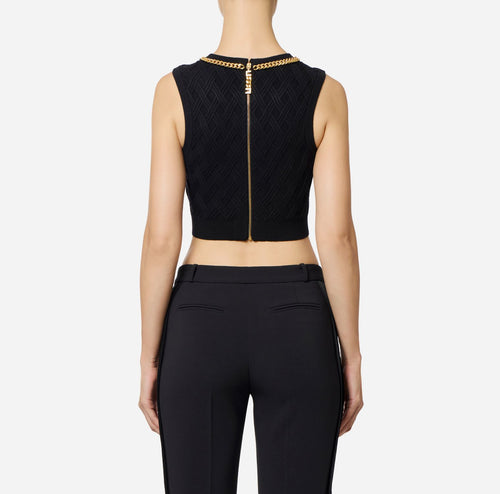 ELISABETTA FRANCHI TOP CROP IN MAGLIA