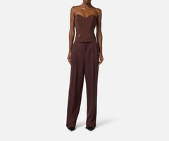 ELISABETTA FRANCHI TOP IN CREPE CON ZIP