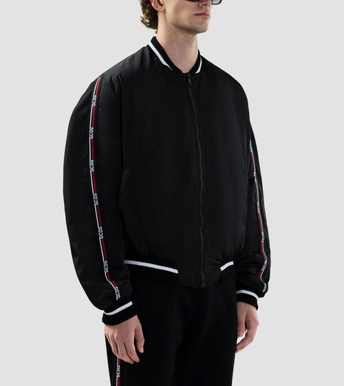 GCDS BOMBER IN NYLON LOGO TAPE
