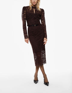 IMPERIAL GONNA LUNGA IN PIZZO CON SPACCO E CINTURA