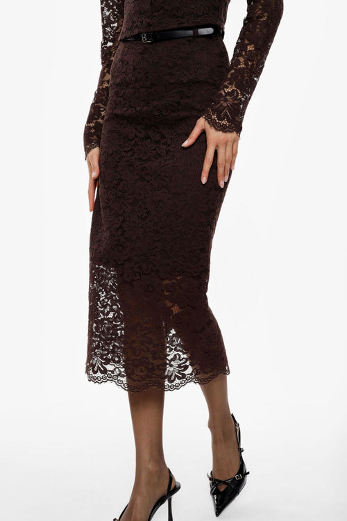 IMPERIAL GONNA LUNGA IN PIZZO CON SPACCO E CINTURA