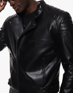 IMPERIAL LEATHER JACKET CON ZIP E SPALLINE TRAPUNTATE