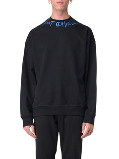 JUST CAVALLI FELPA NERA CON RICAMO LOGO