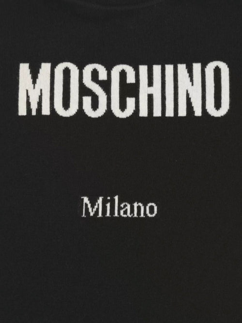 MOSCHINO COUTURE CEWNECK SWEATER WITH LOGO IN WOOL BLEND