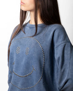 MOSCHINO COUTURE FELPA SMILEY GIROCOLLO CON BORCHIE