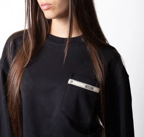 MOSCHINO COUTURE FELPA GIROCOLLO CON TASCHINO LOGATO