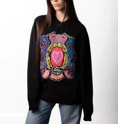 MOSCHINO COUTURE MAGLIA GIROCOLLO CON MAXI RICAMO