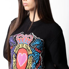 MOSCHINO COUTURE MAGLIA GIROCOLLO CON MAXI RICAMO