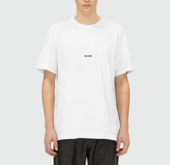 MSGM T-SHIRT GIROCOLLO IN COTONE CON MICRO LOGO