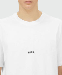 MSGM T-SHIRT GIROCOLLO IN COTONE CON MICRO LOGO