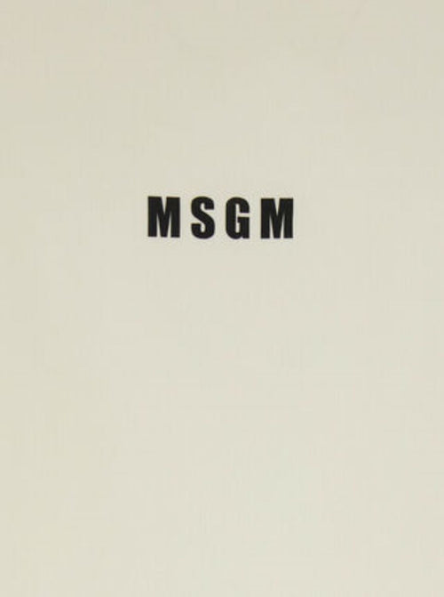 MSGM T-SHIRT GIROCOLLO IN COTONE CON MICRO LOGO