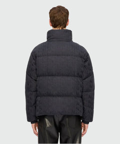 MSGM PIUMINO NERO IN NYLON JACQUARD "THE MWAWE"