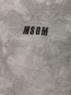 MSGM FELPA CON STAMPA TIE-DYE E LOGO RICAMATO