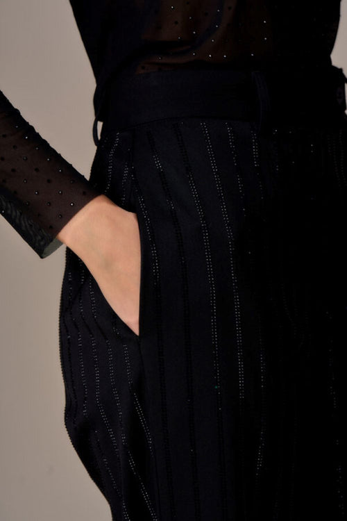 NO SECRETS PANTALONE GESSATO DIAMANTI