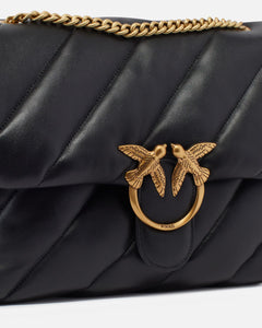 BORSA BEIGE SAFARI PUFF MAXI CON LOGO PINKO