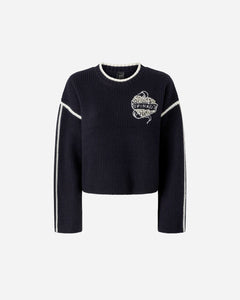 PINKO MAGLIONE GIROCOLLO CON RICAMI GIOIELLO