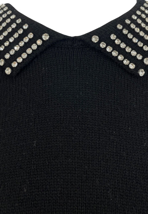 PINKO MAGLIA CON COLLETTO E STRASS